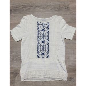 Lucky Brand Women's White Embroidered Top See Photos For Sizeing